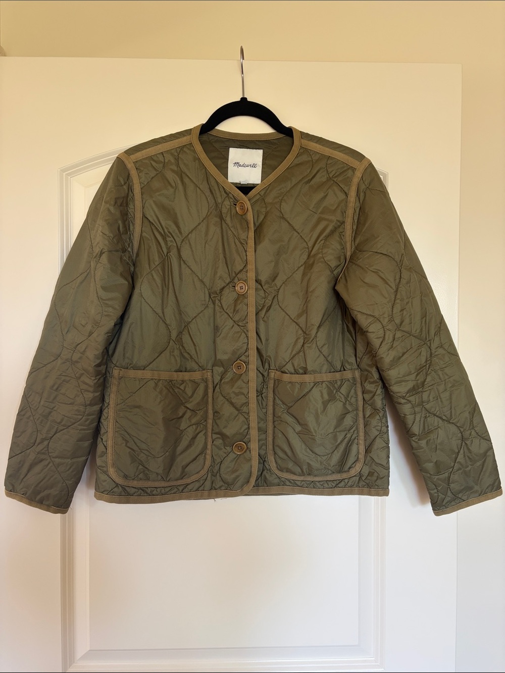 Madewell Olive Green Quilted Utility Jacket